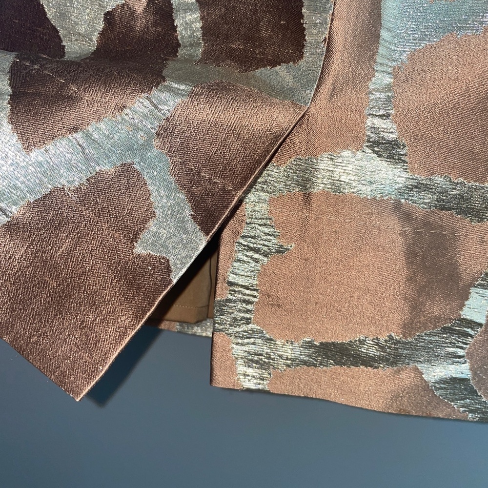 NWT St. John Couture Metallic Silk Lace Giraffe Print Belted A-line Skirt Size 6 - Picture 9 of 14